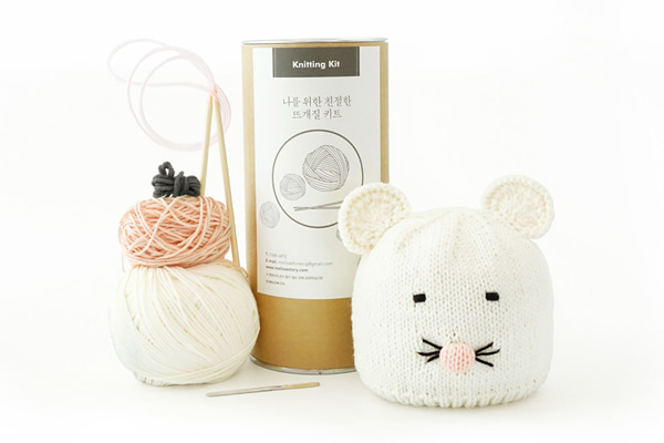 신생아 아기 쥐모자  - Knitting Kit