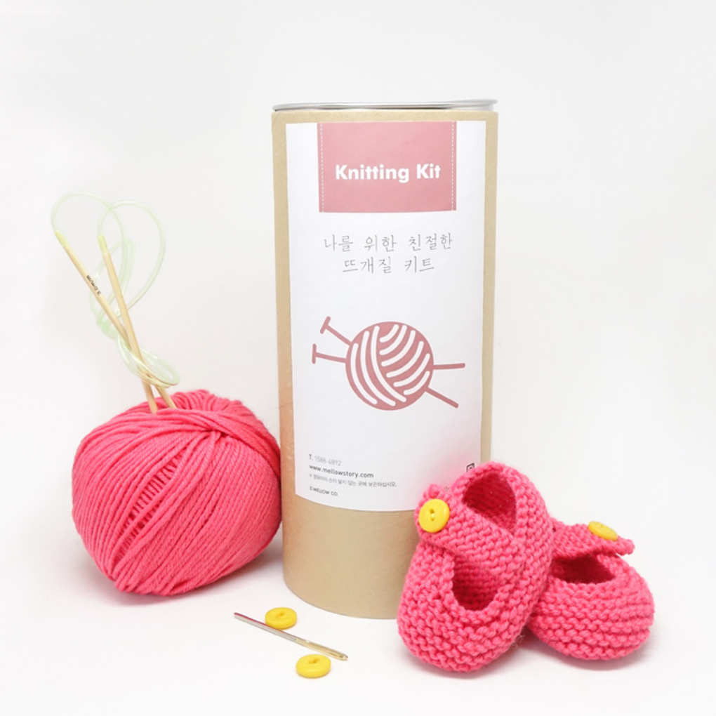 아기 심플 스트랩 덧신 - Knitting Kit
