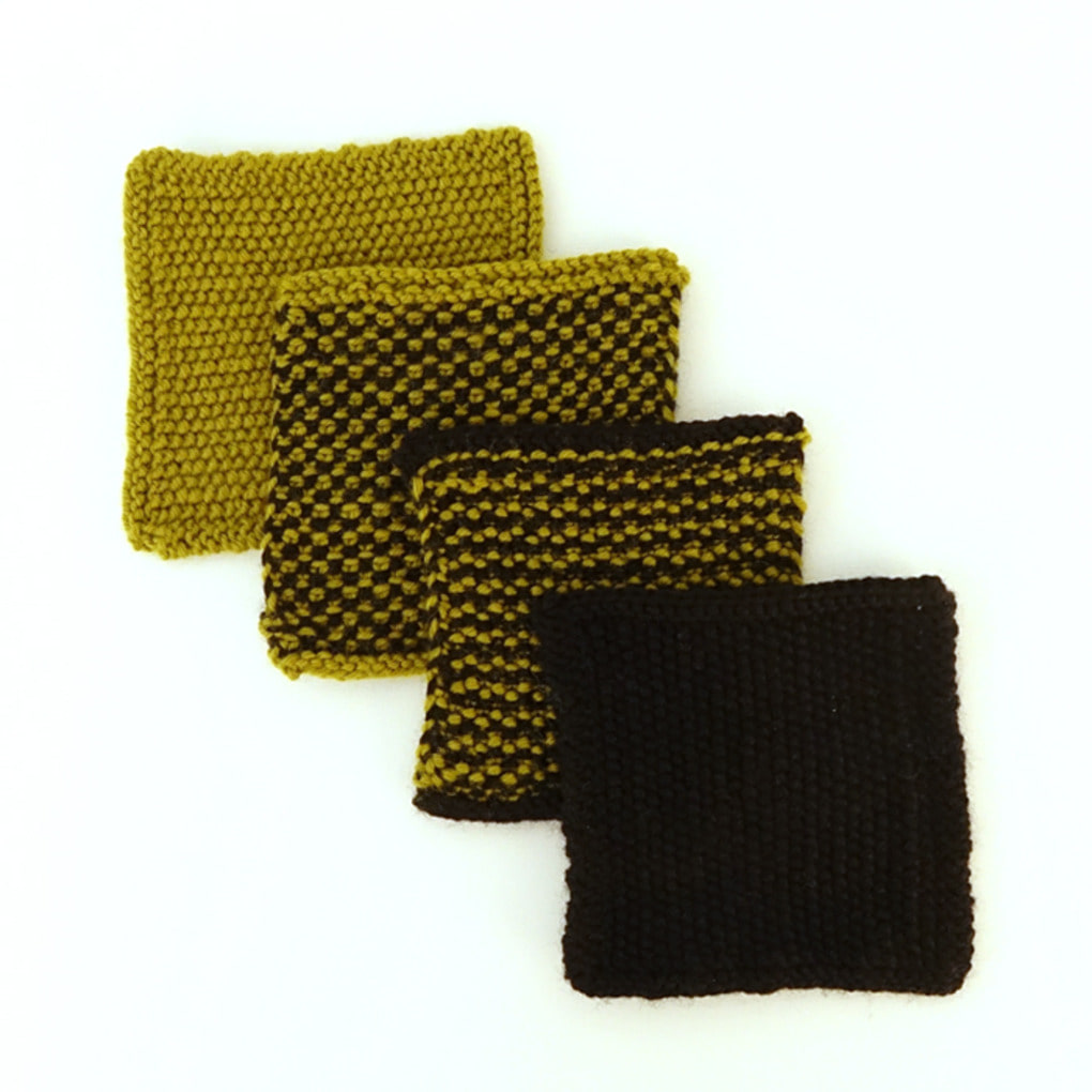 사각 컵받침(울) - Knitting Kit