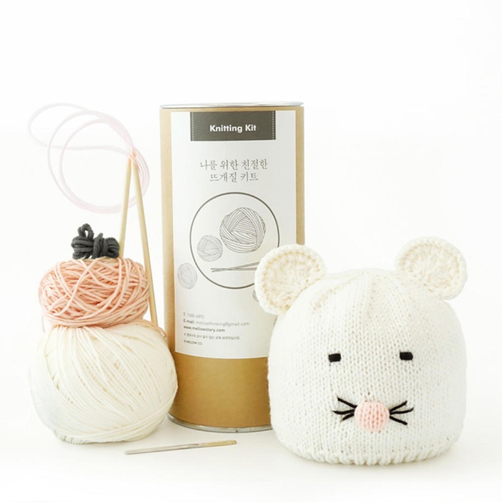 신생아 아기 쥐모자  - Knitting Kit